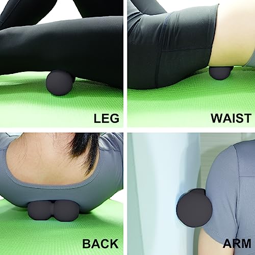 Hard Peanut Massage Ball, Double Lacrosse Massage Ball. Deep Tissue Massage Roller Mobility Ball for Physical Therapy Myofascial Release Muscle Relaxer Acupoint Massage (Black) - color: Black