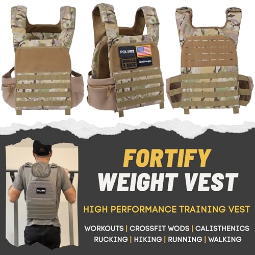 Polyfit Fortify Weighted Vest - Workout Vest for Men & Women - color: Camo