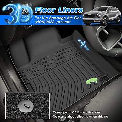 Cartist Floor Mats Fit for Kia Sportage 2023-2026 (Only for Hybrid Models) (Not Fit Plug-in) All Weather Car Mat Floor Liner for Sportage Accessories, Front & Rear Row TPE Waterproof - size: 1)Kia Sportage(Only for Hybrid Models)【2023-2026】