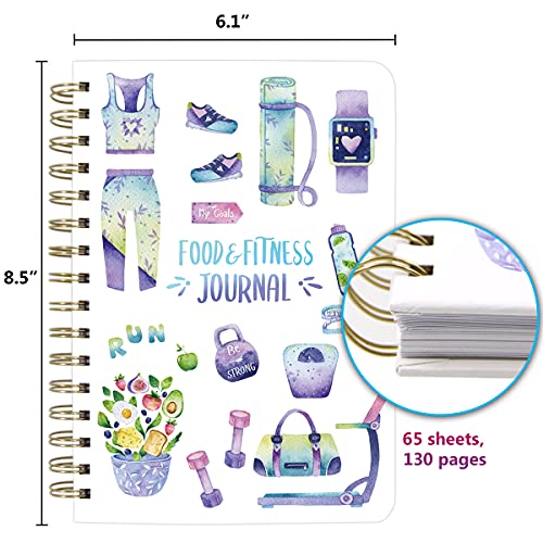 Ceiba Tree Food and Fitness Meal Workout Journal Diary Wellness Log Notebook Planner Weight Loss Diet Exercise Training Health Tracker 6.1x 8.5 inch Hard Cover