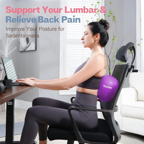 kisnbld Small Exercise Ball, 9 Inch Mini Pilates Ball, Anti Burst and Slip Resistant Mini Yoga Ball for Stability, Fitness, Physical Therapy, Stretching & Core Strength Workout at Home Gym & Office - color: 1Purple