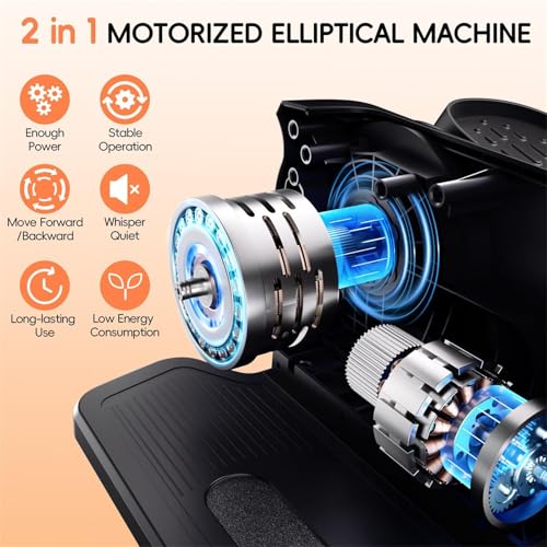 Under Desk Elliptical Machine,Foot Exerciser for Seniors Fully Assembled, Quiet & Portable Electric Seated Pedal Exerciser with Remote Control & 12 Adjustable Speeds