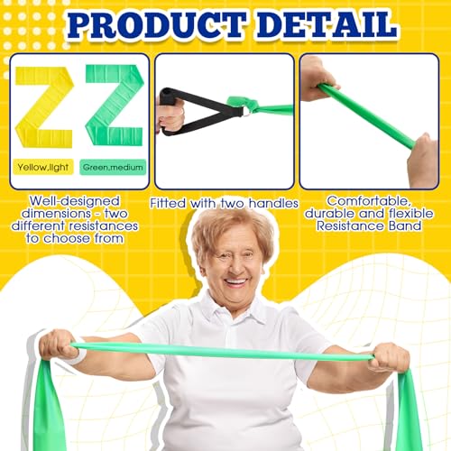 2 Pcs Resistance Band with Handles Chair Exercise Equipment for Seniors Physical Therapy Band Gifts for Elderly Women Rehab, Physical, Grandma, Grandpa - color: black