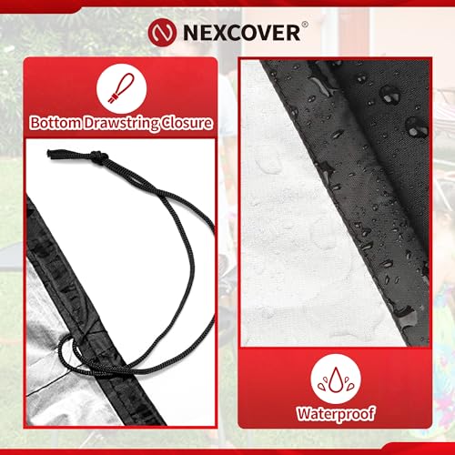 NEXCOVER Round Grill Cover - 34” Dia by 41”H BBQ Cover, Dome Smoker Cover, Waterproof &UV Resistant Barbeque Grill Cover for Outdoor Grill, Compatible for Char-Griller Akorn Kamado Grills - size: Round 34"Dia