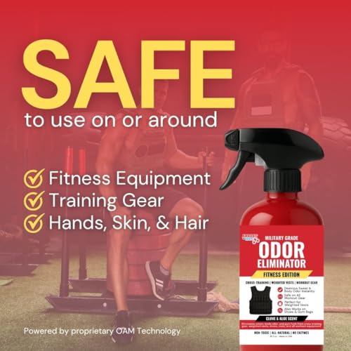 Arrest My Vest Fitness Edition Odor Eliminating Spray for Weighted Vests, Gym Bags & Workout Gear - All Natural Sports Gear Deodorizer - Clove & Aloe Fragrance 2 Pack (16 oz)