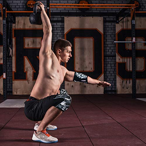 Elbow Sleeves (Pair),Support for Cross Training,Weightlifting,Powerlifting,Basketball and Tennis,5mm Neoprene Compression Brace for Both Women and Men(Medium) - color: Camo Grey, size: Medium