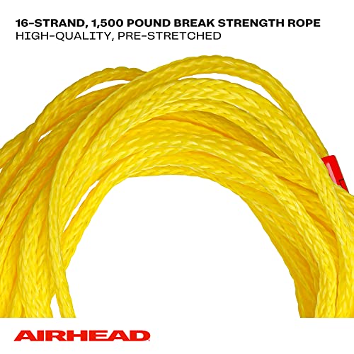 Airhead 1-6 Person Tow Rope for Towable Tubes, Heavy Duty Boat Towline for Tubing, UV Resistant 16 Strand Polypropylene with Rope Keeper, up to 6,000 lb Break Strength - size: 1 Person
