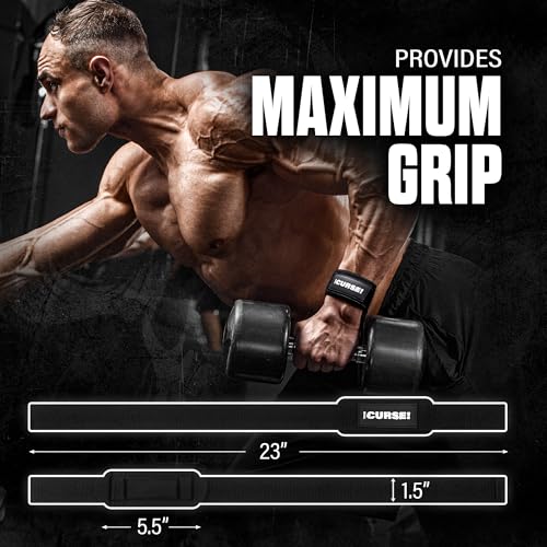 JNX Sports The Curse! Lifting Straps – 23″ Neoprene Wrist Support Weightlifting & Powerlifting Straps for Deadlifts, Rows & Gym Workouts