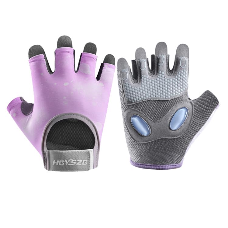 SUJAYU Workout Gloves for Women & Men, Gym Weight Lifting Gloves - color: Purple, size: Large