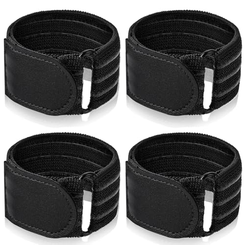 Elastic Ankle Straps Cycling Pant Leg Straps Adjustable Safety Band Boot Blousers for Climbing Fishing Outdoor Sport - color: Black