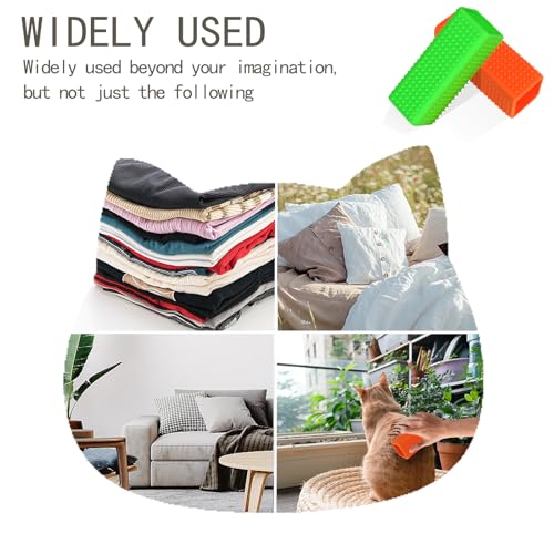 2pcs Pet Hair Remover, Car Carpet Cleaner for Dog & Cat Hair, Interior, Furniture, Sofa - color: Orangegreen