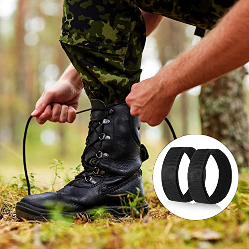 JaGely 2 Pairs Black Boot Blousers Elastic Boot Straps Bands Blousing Straps Ankle Hook and Loop for Hunting Hiking Cycling - size: 2.5 cm *30 cm