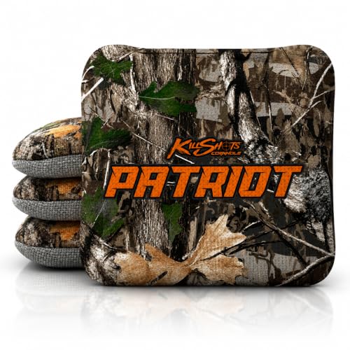 Killshots Cornhole | Patriot Series | Limited Edition | Premium Cornhole Bags | Premium Quality | Dual-Speed | Durable & Weather Resistant | Set of 4 Bags - color: Tree Camo
