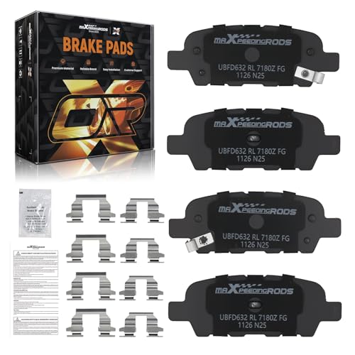 maXpeedingrods D905 NAO Ceramic Rear Brake Pad for Infiniti EX3 2008-2012 | for EX37 FX37 2013, FX35 FX45 G25 G35 G37 M35 Q40, for Nissan 350Z 2004-2009, 370Z 2010-2019, for Nissan Altima 2002-2020 - size: D905&P-905