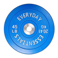 BalanceFrom Color Coded Olympic Bumper Plate Weight Plate with Steel Hub - style: 45lbs Single, Color