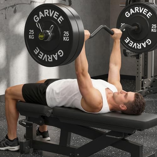Olympic EZ Curl Barbell Bar 47" – Professional Curl Bar for Biceps, Triceps, Squat & Hip Thrusts, 700lb Weight Capacity, Fit 2-Inch Plates – Home Gym Strength Training Bar - color: Black