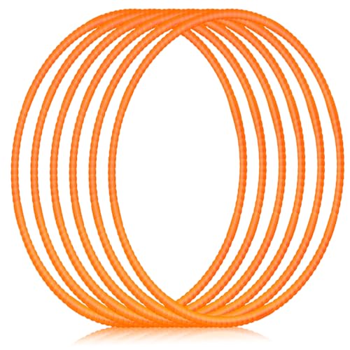 Shappy 6 Pcs Exercise Hoop Detachable Adjustable Plastic Toy Playground Toys Colored Hoop Circles for Teens Games Gymnastics Dog Agility Equipment Party Decor - color: Orange, size: 20 Inch