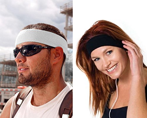 3 Pack Men & Women Sports Sweatbands Headbands - color: Gray,Lake Blue,Purple
