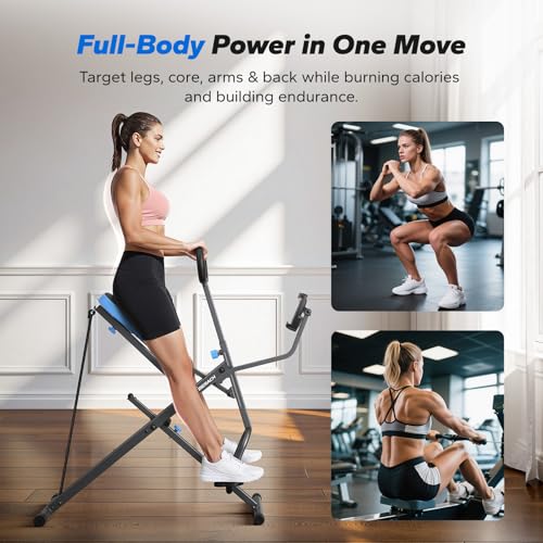 MERACH Upgraded Squat Machine for Women, Smart Row and Deep Squat Trainer with Tablet Stand, Adjustable Resistance & 350LB Weight Capacity, Foldable Home Exercise Equipment, Connect MERACH APP - style: R07 PRO - Grey