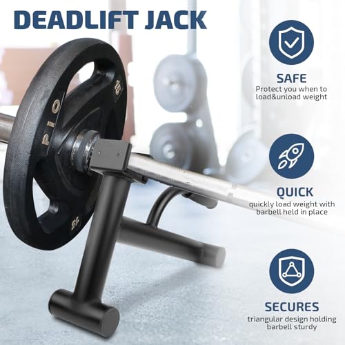 Deadlift Jack Barbell Stand,Barbell Stand for Weight Training Home Gym Easily Unload and Load 600lbs Barbell Plates for Deadlift Exercise - size: 1 PCS