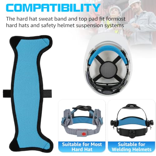 5 Pcs Hard Hat Sweatbands | 3-Layer Fabri Hard Hat Liner Accessories | Blue | Washable 3-Layer Fabri Hard Hats Accessories for Safety & Welding Helmets,Reusable,Cotton,Replacement,Cooling 3D Mesh Design - color: Blue, size: (5Pcs Sweatband)11.8"×3.15"