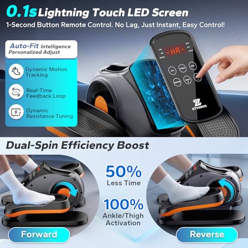 Under Desk Elliptical Machine, Ellipse Leg Exerciser As Seen On Tv While Sitting for Seniors, Pedal Exerciser with 15 Level Adjustable Resistance & 5 Auto Mode Fully Assembled Home Office - color: Black