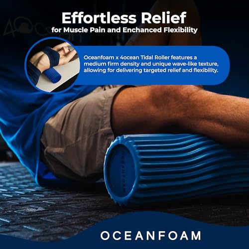 Oceanfoam x 4ocean Roller (Royal Blue) – Limited Edition Muscle Roller for Back Pain & Yoga - High Density Foam for Physical Therapy - Textured for Deep Tissue Massage - size: Full Size (20" x 5")