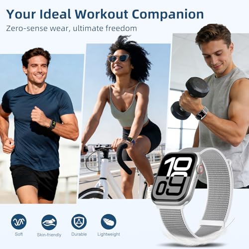 3 Pack Nylon Bands Compatible with Apple Watch Band 38mm 40mm 41mm 42mm 44mm 45mm 46m 49mm iWatch Series 10 9 8 7 6 5 4 3 2 1 Ultra SE, Adjustable Breathable Braided Sport Stretch Wristbands Women Men - color: 2-Black/Dark Blue/Rock Gray, size: 38mm/40mm/