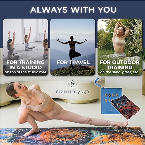 Mantra Yoga Travel PRO 1.5mm with Knee Pad - Foldable Fitness & Exercise Mat with Bag | Lightweight, Compact & Eco-Friendly | Non-Slip & Washable | For All Types of Yoga | 72" L x 24" W | 2.6 lbs - color: Masala