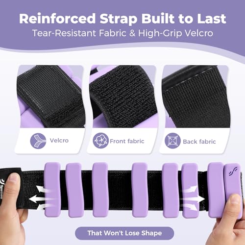 Sportneer Wrist & Ankle Weights for Women & Men Set of 2 (1LB/2LB Each) - Soft Silicone Arm & Leg Weights for Pilates, Yoga, Walking, Barre, Home Workout, Water Aerobics - color: Aura Lavender, size: 4 Lb Pair (2 Lb Each)