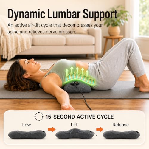 The Original Triple Fusion TriArc 3in1 Back Pain Relief Massager | Orthopedic Level Spinal Decompression, Drug Free Home Use Sciatica & Back Pain Relief - Heat, Traction + Pulsed Massage - color: Dark Grey