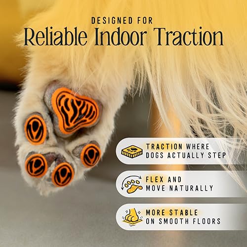 DOK TigerToes Premium Paw Grips for Senior Dogs, 40ct of Pre-Cut Anti Slip Dog Paw Pads for Hardwood Floors, Provides Traction for Slipping (40 Total Grips, Size Medium) - size: Medium