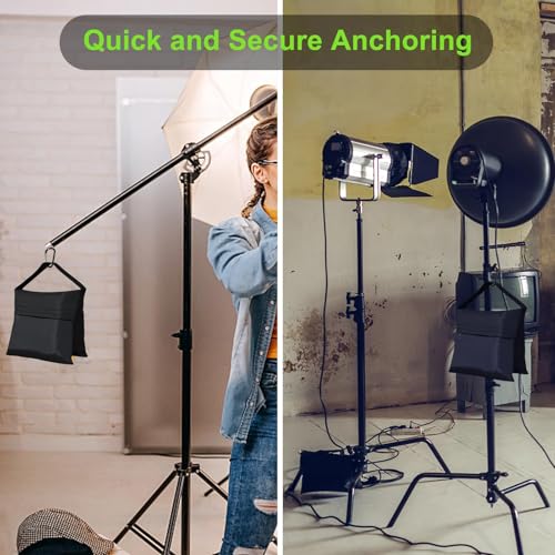 Eurmax USA Photography Sand Weight Bags Heavy Duty Saddlebags for Photography Video Equipments, Backdrop Stand, Light Stand,Photo Tripod, Canopy Tent, Umbrella Base, Fishing Chair,Picnic Table 4-Pack - color: 4pcs-black, style: sand