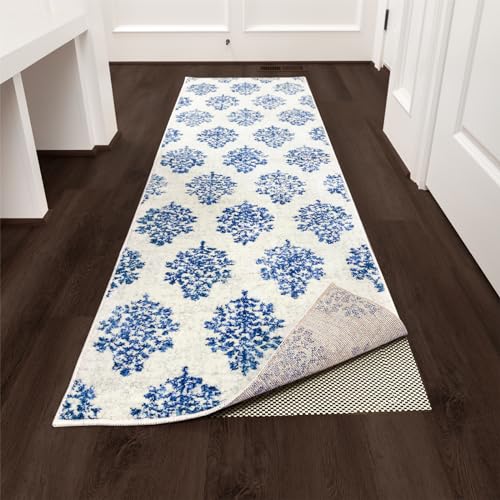 Veken Runner Rug Pad Gripper for Hardwood Floors, Non Slip 2.5x9 Ft Rug Pads for Area Rugs, Thick Rug Grippers for Tile Floors, Under Carpet Anti Skid Mat, Keep Your Rugs Safe and in Place - size: 2'6" x 9' (Rectangular), style: White