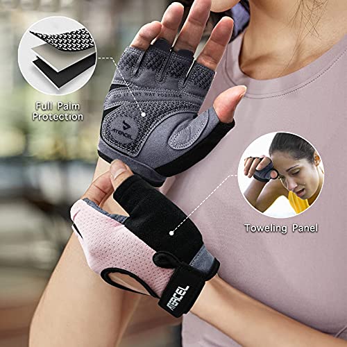 ATERCEL Weight Lifting Gloves Full Palm Protection, Workout Gloves for Gym, Cycling, Exercise, Breathable, Super Lightweight for Mens and Women - color: Pink, size: X-Large