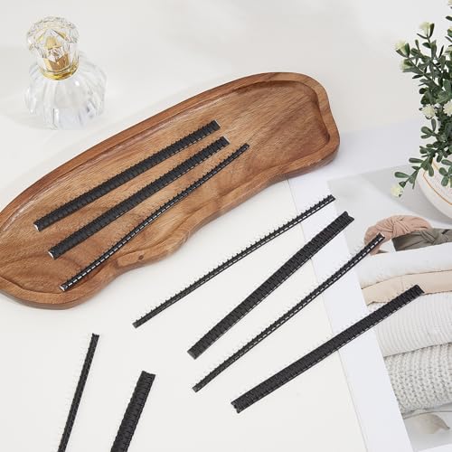 NICENEEDED 10 PCS Headband Teeth Strips for DIY, Anti Slip Self adhesive Hair Bands Teeth, Black Comb Silicone Grips Headbands Hair Accessories for Women