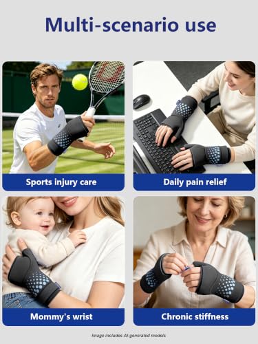 Wrist &Thumb Ice Pack Wrap -Cold&Hot Therapy Thickened Ice Gel- Hand Ice Pack & Ice Glove for Arthritis,Carpal Tunnel Relief, Tendonitis,Injuries & Recovery-Fits Men and Women (Black, 2 Pack S/M) - color: 2 Pack-black, size: S/M