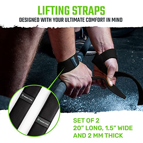 Gradient Fitness Lifting Straps | Wrist Straps for Weightlifting, Deadlift Straps, Lifting Straps for Weightlifting, Straps for Weight Lifting, Weight Lifting Straps for Men/Women, Gym Lifting Grips - color: Black