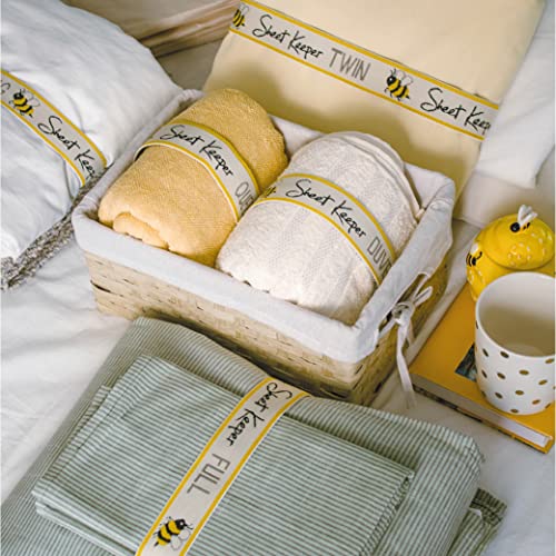 Sheet Keeper Bed Sheet Organizer Bands, 2-Pack - Made in USA Elastic Linen Labels for Folded Sheet Sets, Closet & Linen Storage Organization (King) - size: King