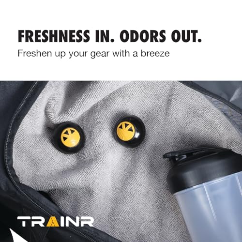 Citrus Breeze Deodorizing Balls 6-Pack TRNR-DB-CB, Shoe Deodorizer Balls and Gym Bag Odor Eliminator for Lockers, Closets and Sports Equipment with Adjustable Twist Vent Scent Control