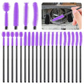 FJW Machine Cleaning Brushes, Reusable Silicone Dense Bristles Clean Brush for Sewing Machine Internal and Spool Area, The Every Nook and Cranny Sewing Machine Cleaning Tools 20 PCS Purple - color: Purple