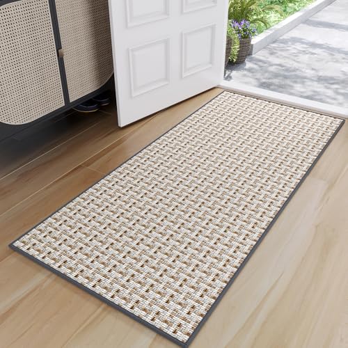 Indoor Door Mat 24x72 Dirt Resistant and Absorbent, Non-Slip Rubber Backing Floor Mats, Easy Clean Low-Profile Doormat for Entryway, Front Door, Inside Entrance Gray - color: A- Gray, size: 24"x72"