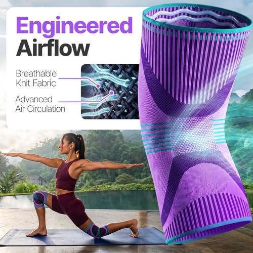 DR. BRACE Elite Compression Knee Brace for Women & Men, (2-Pack) Knee Support Compression Sleeve, Workout Sports Knee Braces for Meniscus Tear, ACL & Arthritis Pain Relief - Check Size Guide Video (Galaxsis, XX-Large)