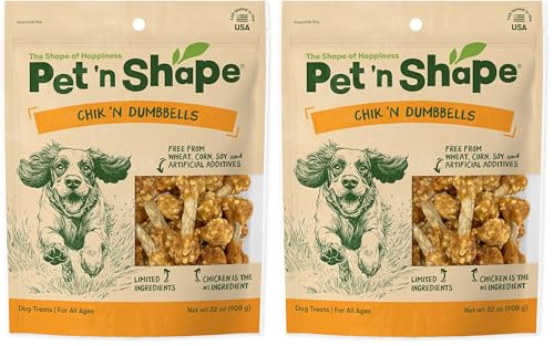 Pet 'n Shape Chik 'N Rice Dumbbells - All Natural Dog Treats, Chicken, 32 oz, (Pack of 2) - size: 2 Pound (Pack of 2)