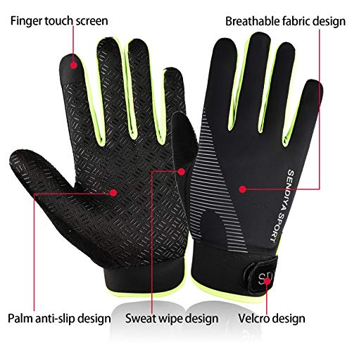 YHT Workout Gloves, Full Palm Protection & Extra Grip, Gym Fishing Fencing Gloves for Weight Lifting, Training, Fitness, Exercise (Men & Women) - color: Green, size: Large
