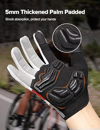 INBIKE Cycling Gloves for Men/Women Bike Gloves with Touchscreen-Padded Anti-Slip Mountain Biking MTB Bicycle Gloves for Cycling/Workout/Gym/Outdoor - color: Bright Red, size: Medium