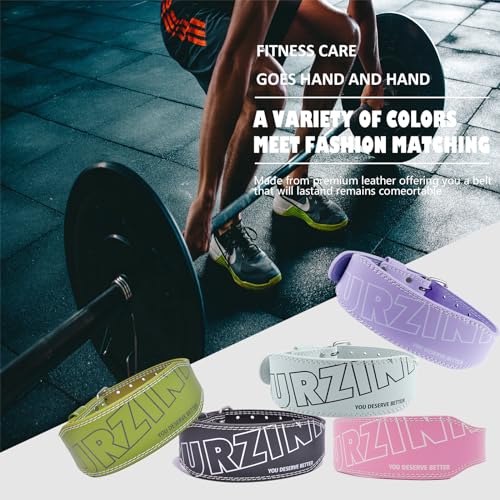 9mm Leather Fitness Weight Lifting Belt for Women&Men with 4 Inches Padded Lumbar Support for Power Lifting Workout & Squats Exercise - color: White, size: Small
