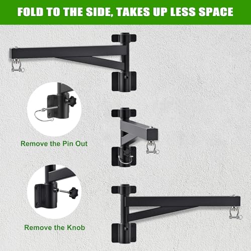 BeneLabel Heavy Bag Hanger for Punching Bag Beam Mount Hardware 360° Rotation Boxing Bag Ceiling Mount I-Beam Hanger for Hanging Heavy Punching Bags Wall Hangers - color: 24" Black wall hanger with spring