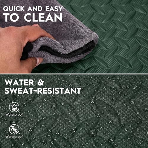 18pcs Puzzle Exercise Mat, 12.6"x12.6"x0.4", 18sqft EVA Interlocking Foam Floor Tiles, Protective, Water-Resistant Flooring for Home Gym & Workout Equipment - color: Evergreen
