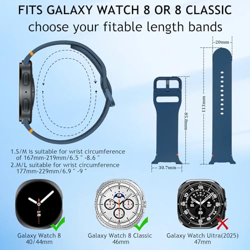 Sport Bands Compatible with Samsung Galaxy Watch 8 7 6 5 40mm 44mm Galaxy 6 Classic 47mm 43mm 8 Classic 46mm Bands Silicone Watch Bands&Storage Organizer for Women Men - size: Galaxy Watch 8/8Classic（S/M）-14 Pack